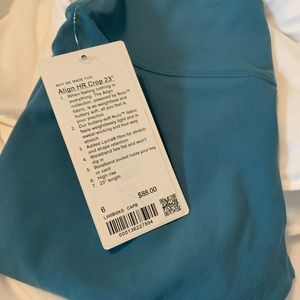 NWT Lululemon HR Crop Align legging 23’ Size 6